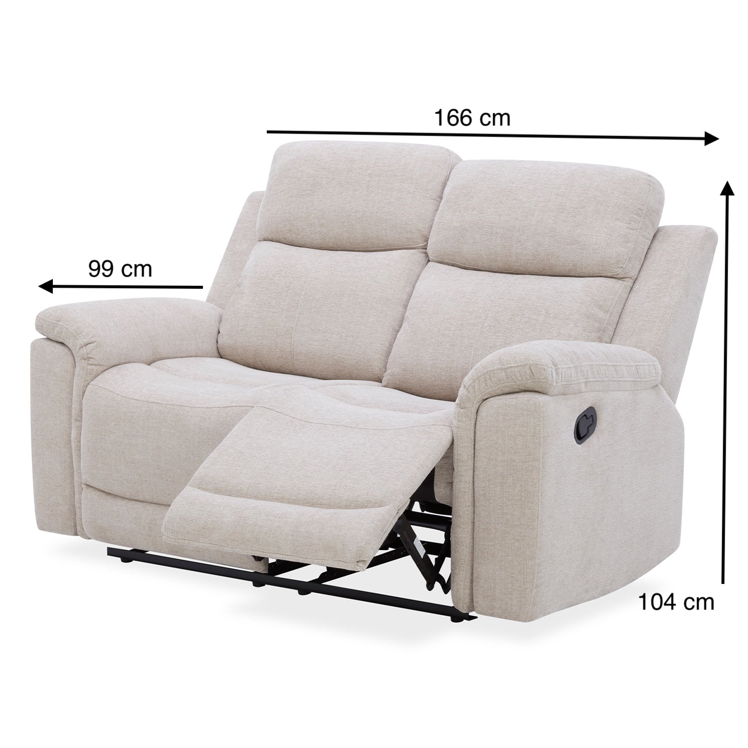Sofá Reclinable 2 Puestos Chick Lino Beige