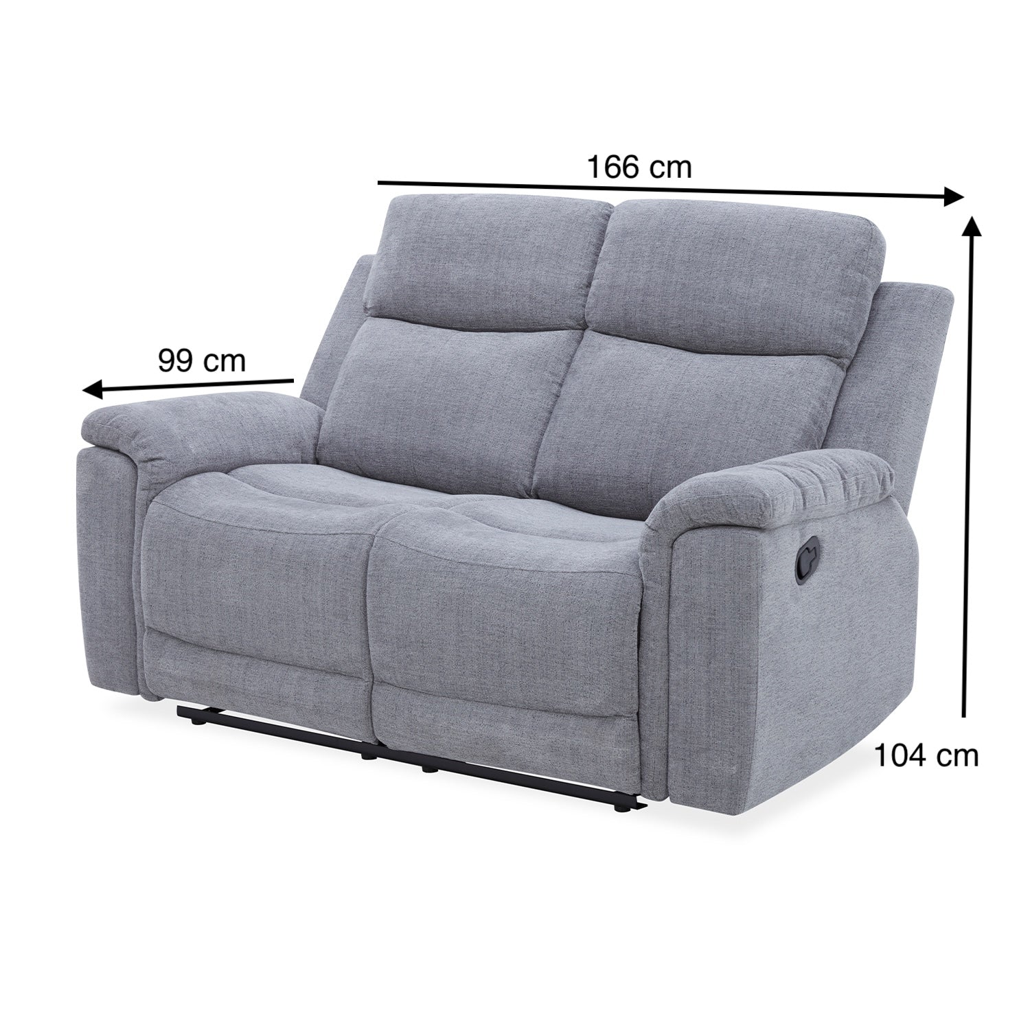 Sofá Reclinable 2 Puestos Chick Lino Gris