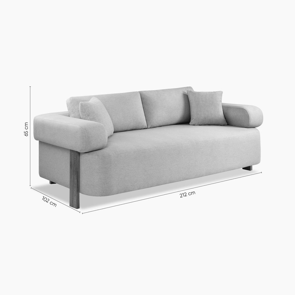Sofá 3 Puestos Sabina Lino York Home Beige, Natural