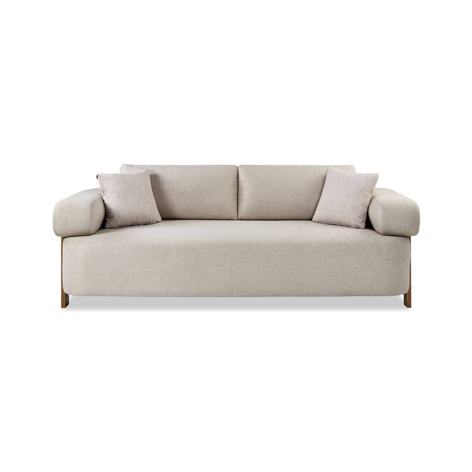 Sofá 3 Puestos Sabina Lino York Home Beige, Natural