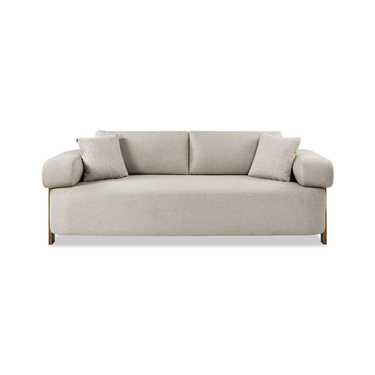 Sofá 3 Puestos Sabina Lino York Home Beige, Natural