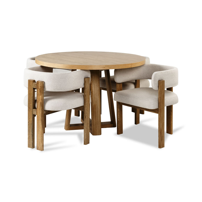 Comedor 4 Puestos Sabina Lino York Home Beige, Natural