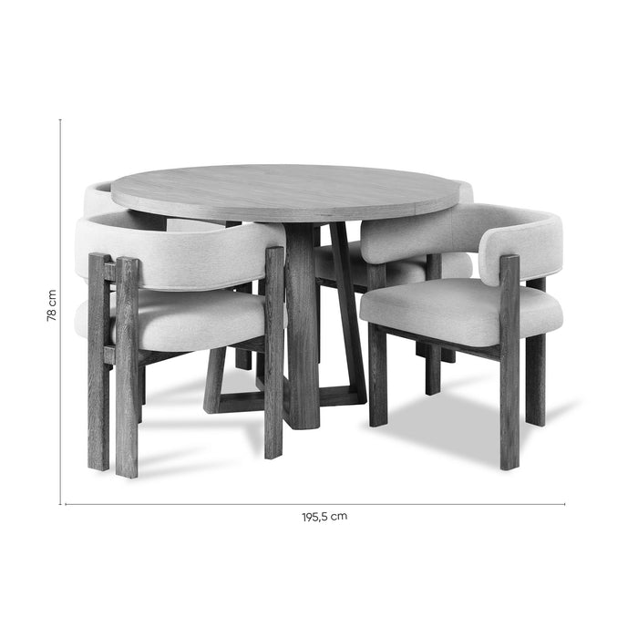 Comedor 4 Puestos Sabina Lino York Home Beige, Natural