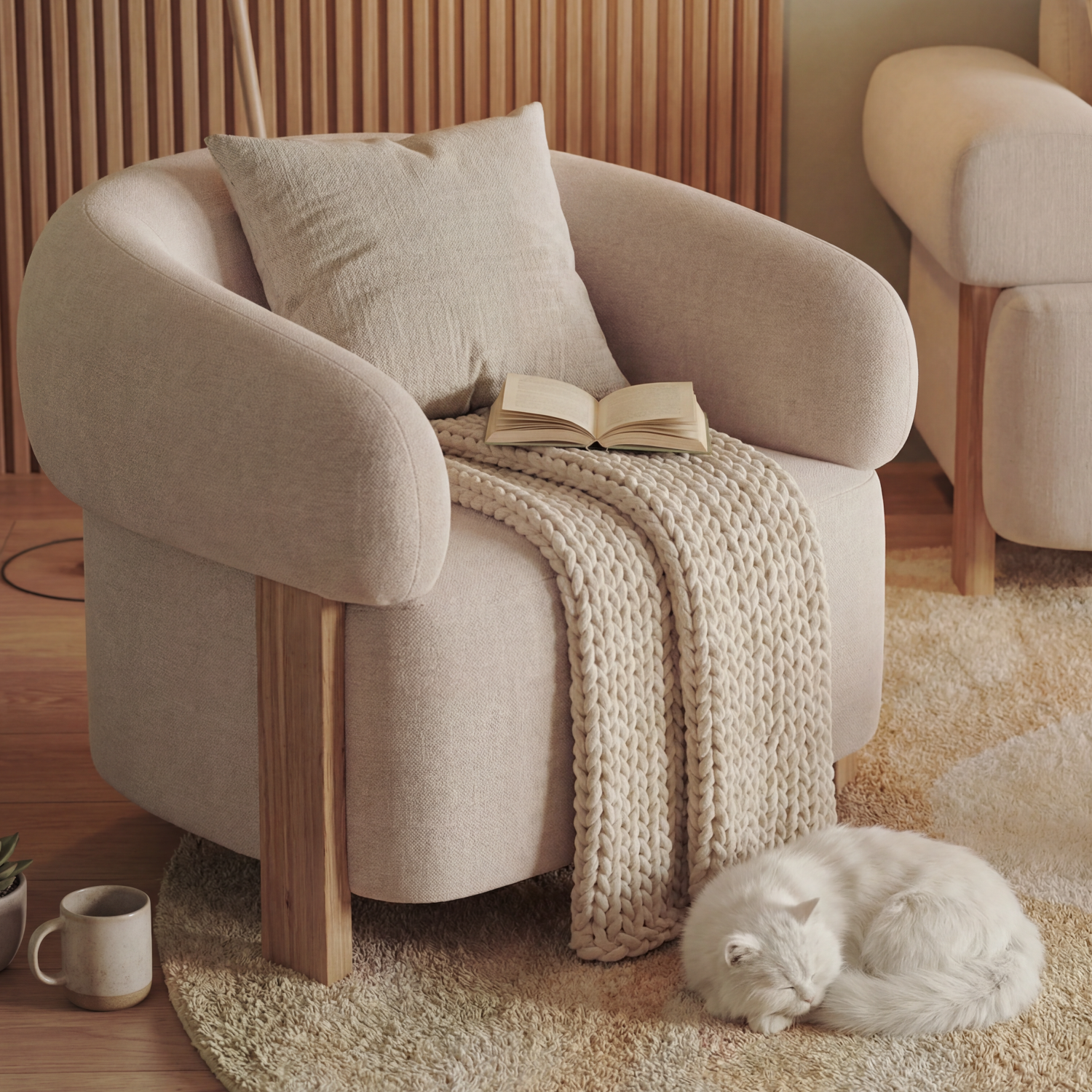 Butaca Sabina Lino York Home Beige, Natural