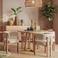 Comedor 4 Puestos Sabina Lino York Home Beige, Natural