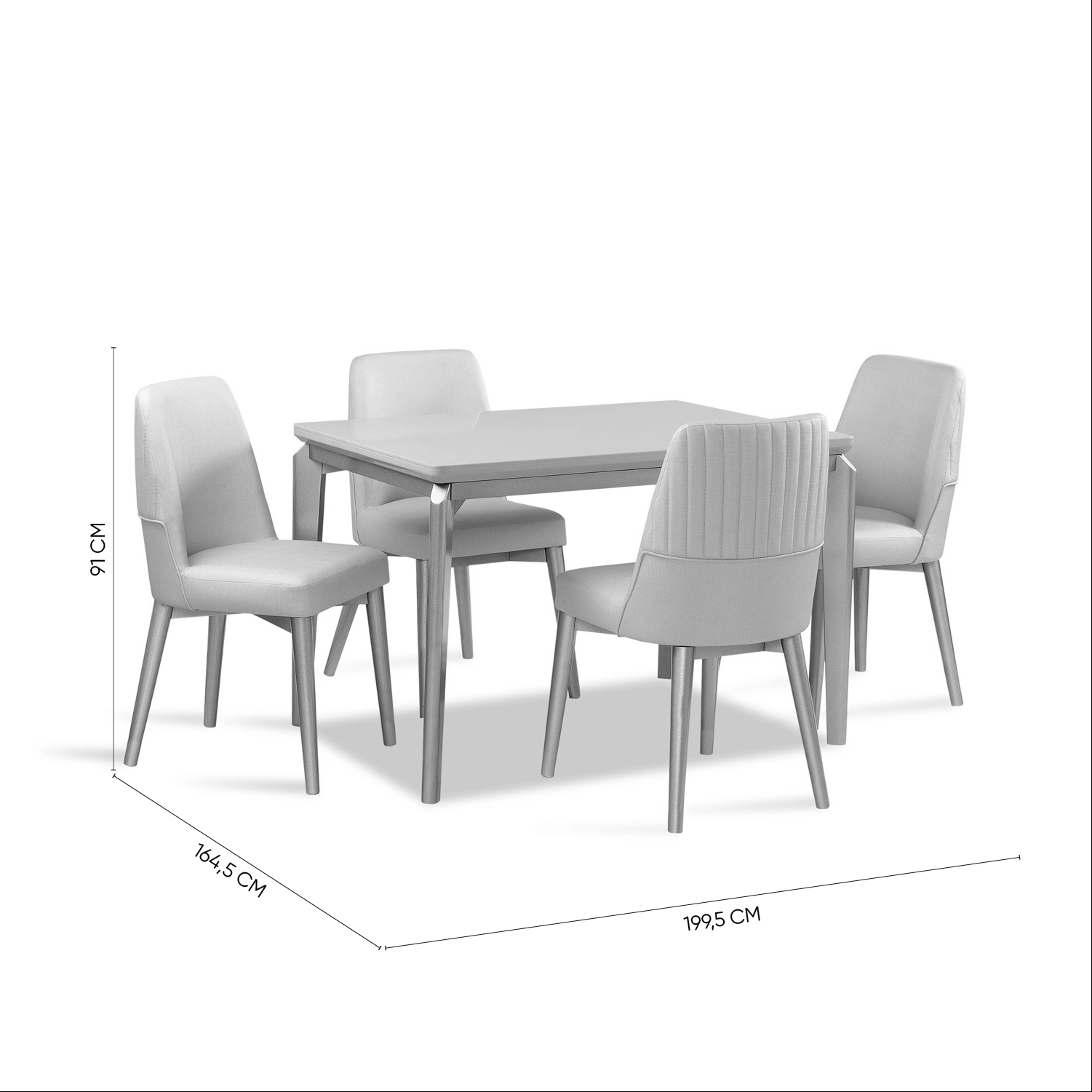Comedor 4 Puestos Bonn Eurolino Premier Perla, Champaña