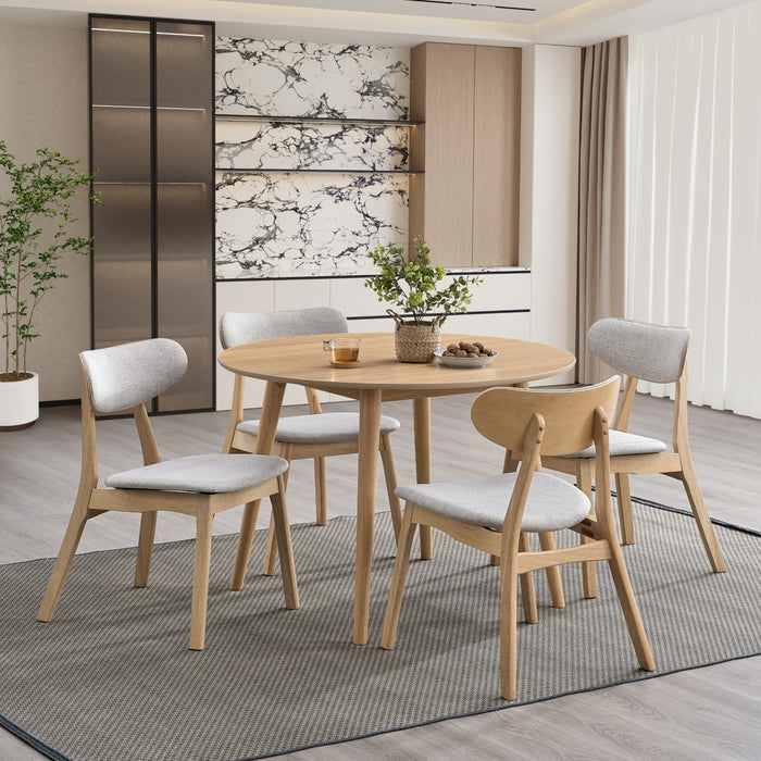 Comedor 4 Puestos Zoe Lino Beige, Natural