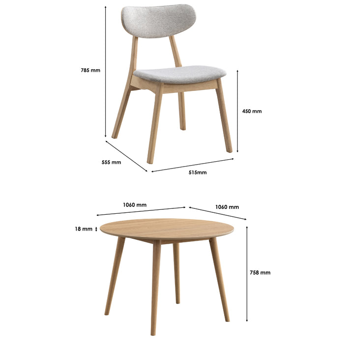 Comedor 4 Puestos Zoe Lino Beige, Natural