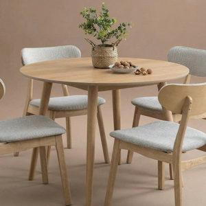 Comedor 4 Puestos Zoe Lino Beige, Natural