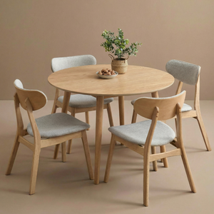 Comedor 4 Puestos Zoe Lino Beige, Natural