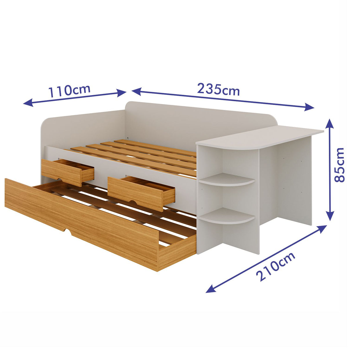 Cama Auxiliar Dúplex Helen Off White, Natural