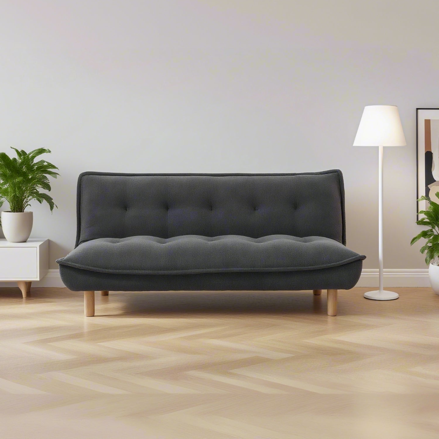 Sofá Cama Ali Boucle Gris Oscuro