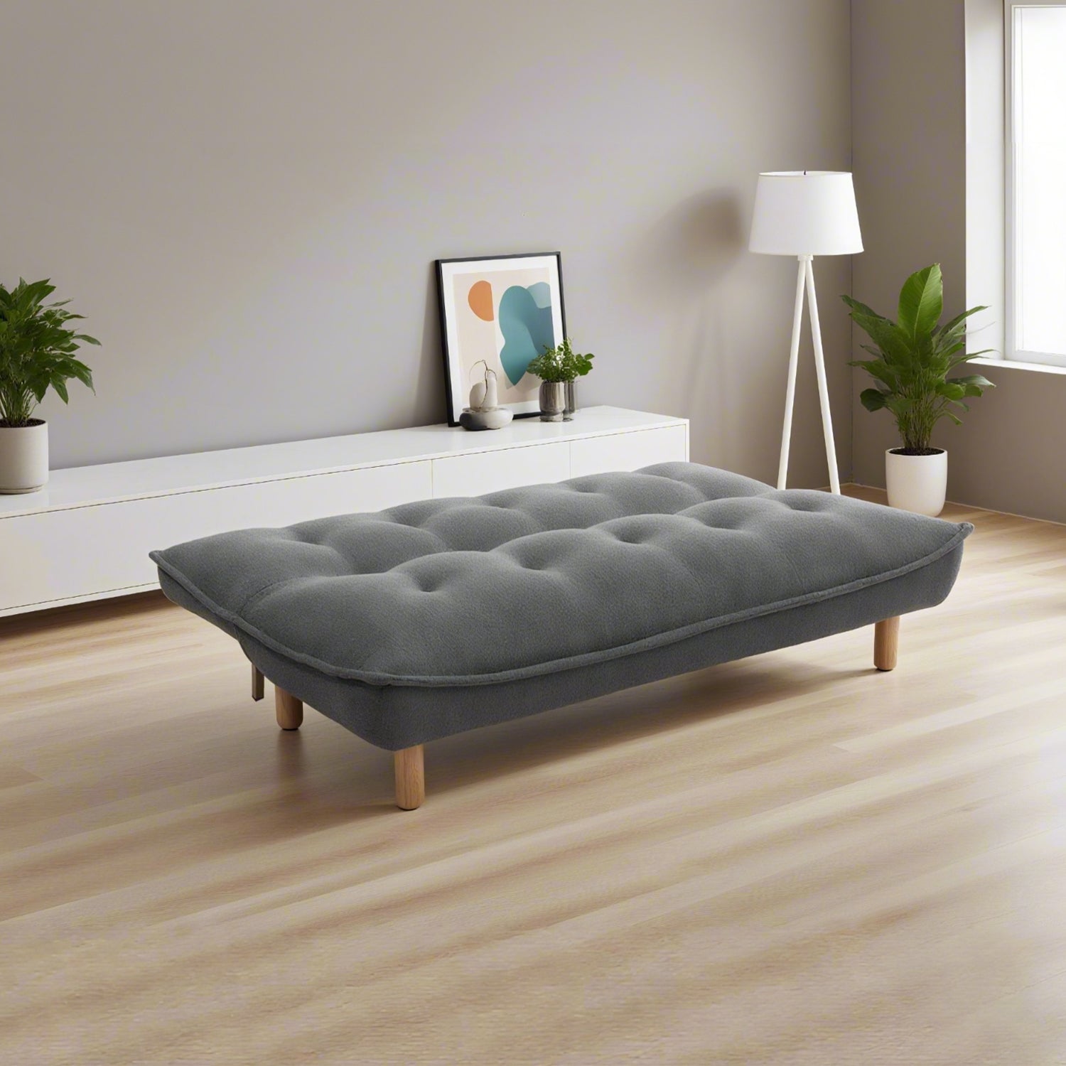 Sofá Cama Ali Boucle Gris Oscuro