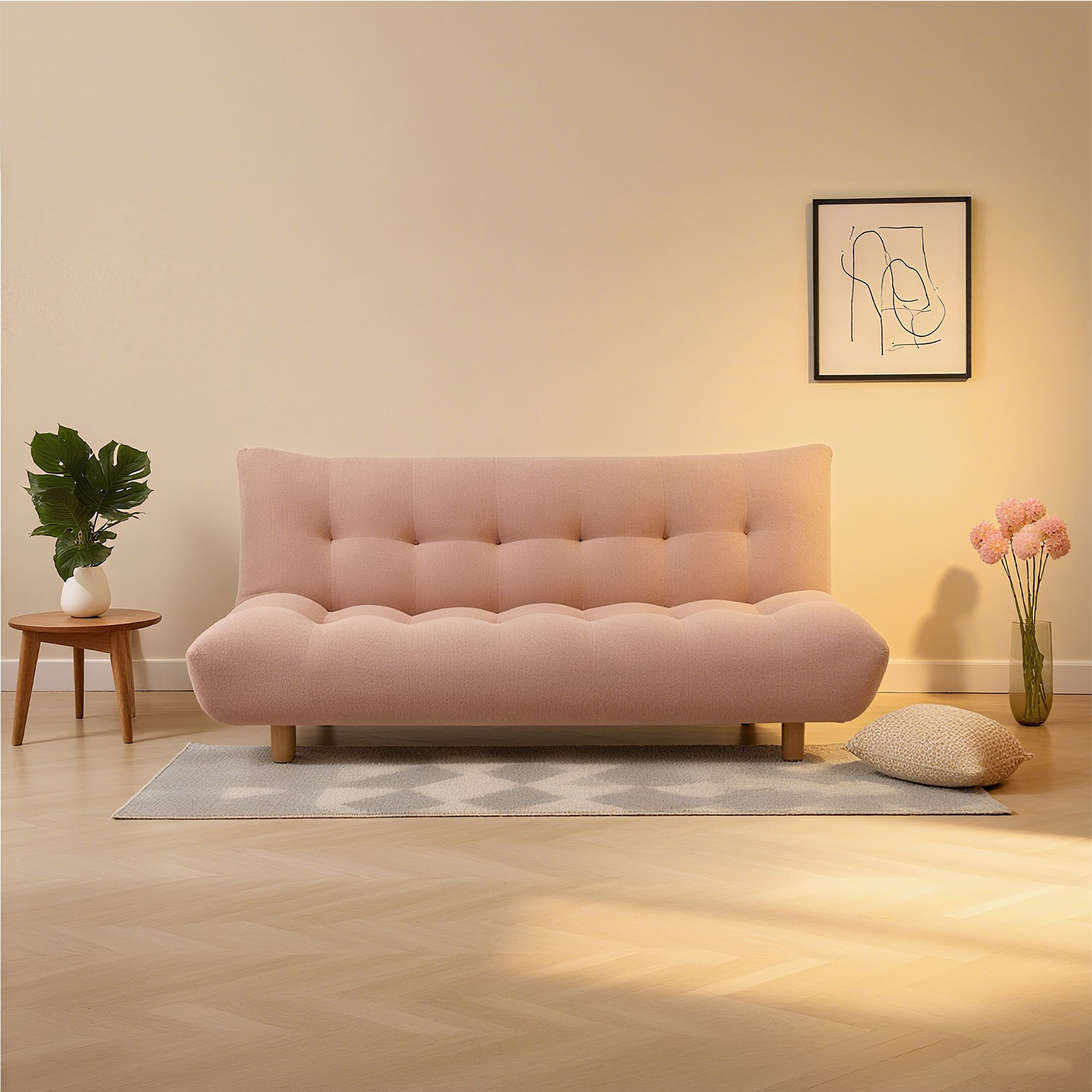 Sofá Cama Abby Boucle Rosado