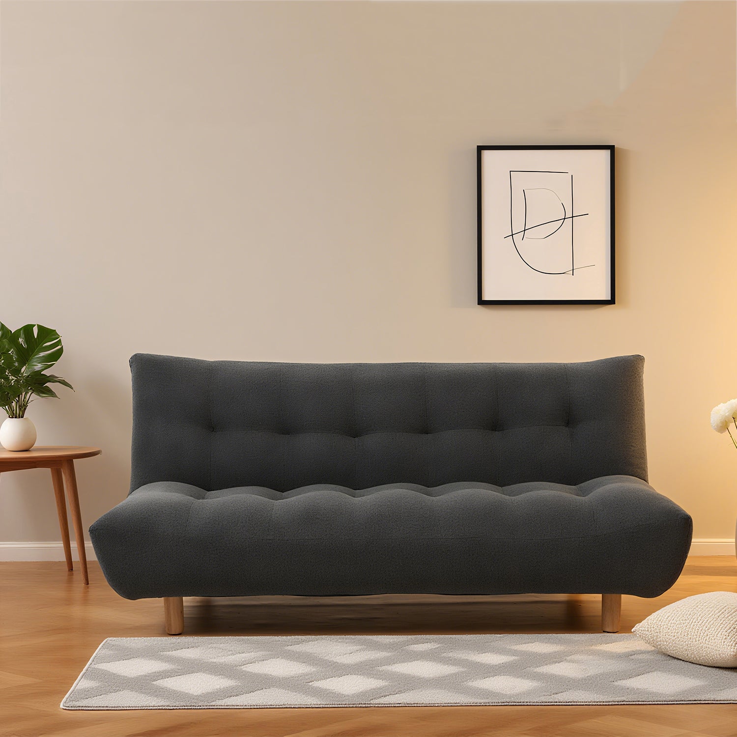 Sofá Cama Abby Boucle Gris Oscuro