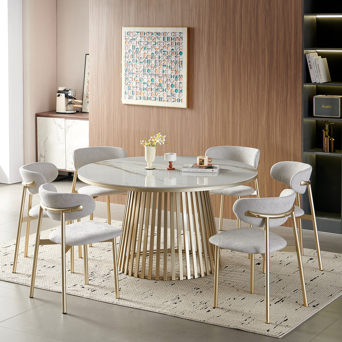 Comedor 6 Puestos Palermo Beige, Champana