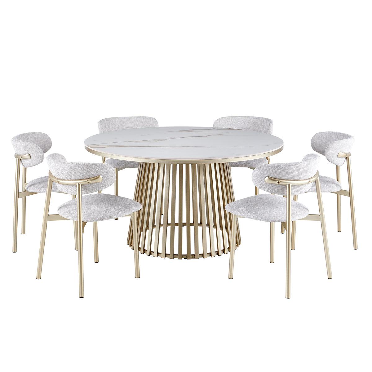 Comedor 6 Puestos Palermo Beige, Champana