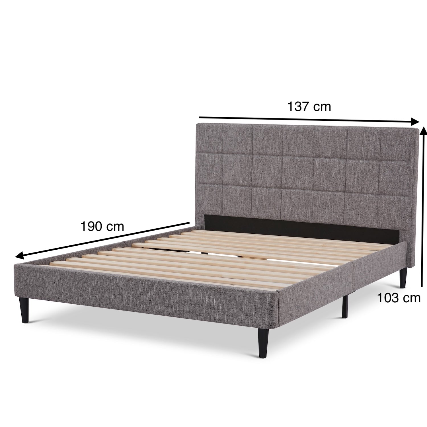 Cama Full Nala Microfibra Gris