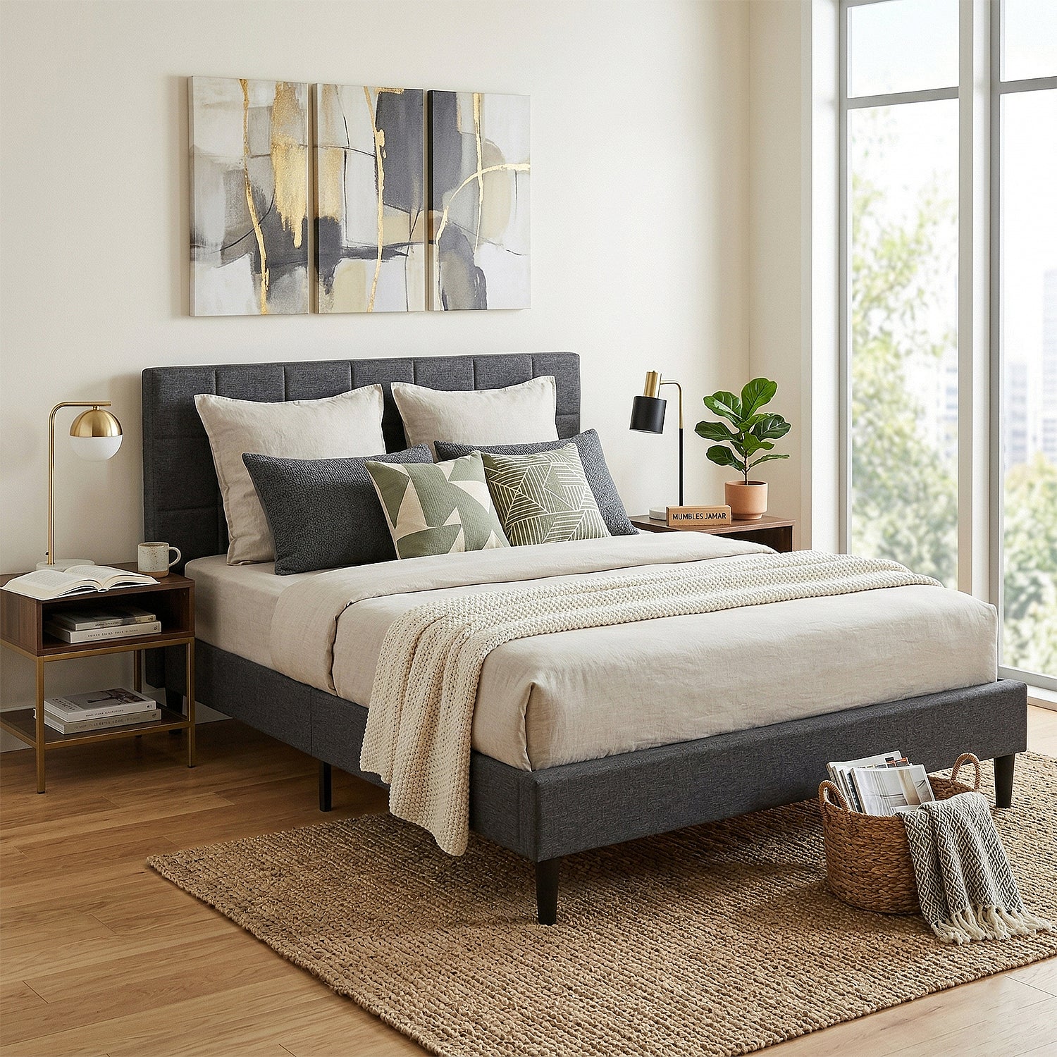 Cama Full Nala Microfibra Negro
