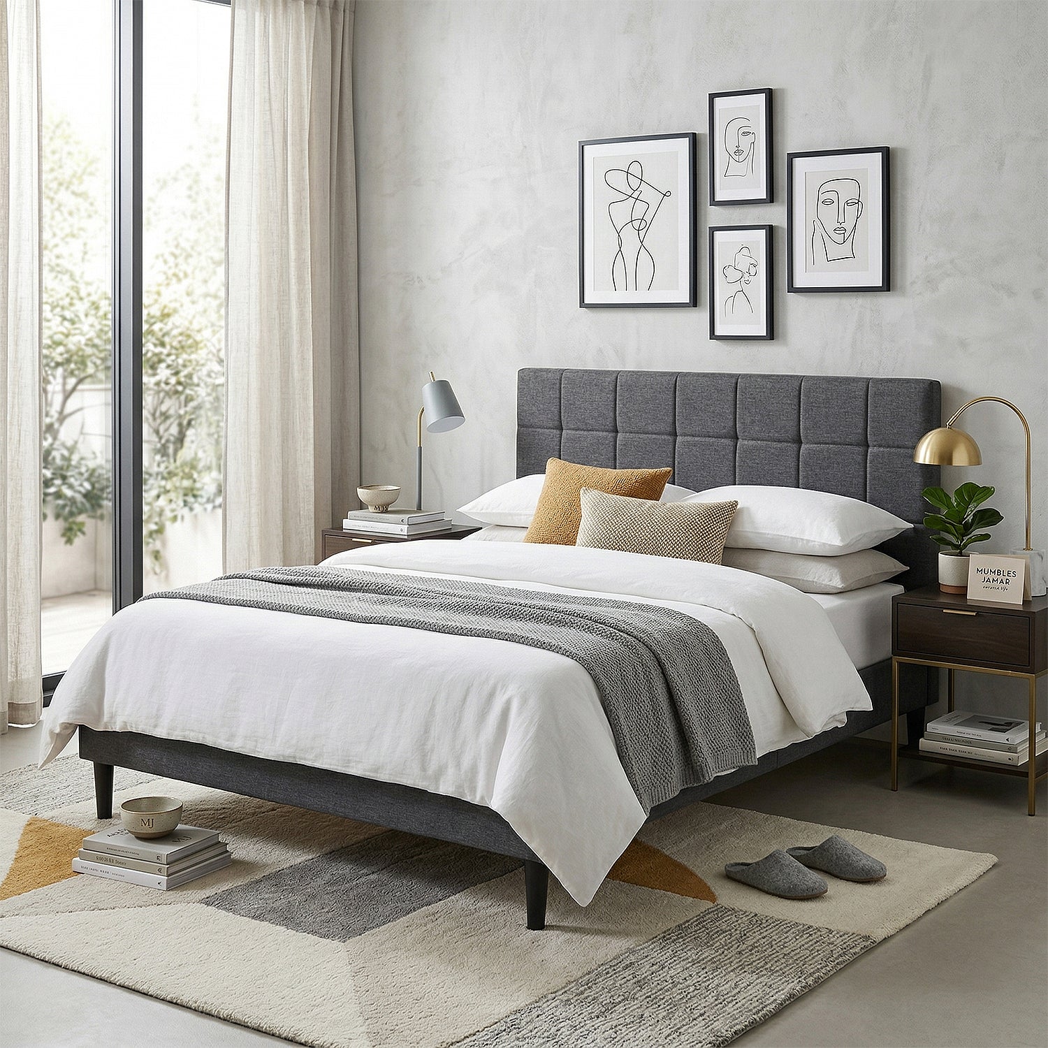 Cama Full Nala Microfibra Negro