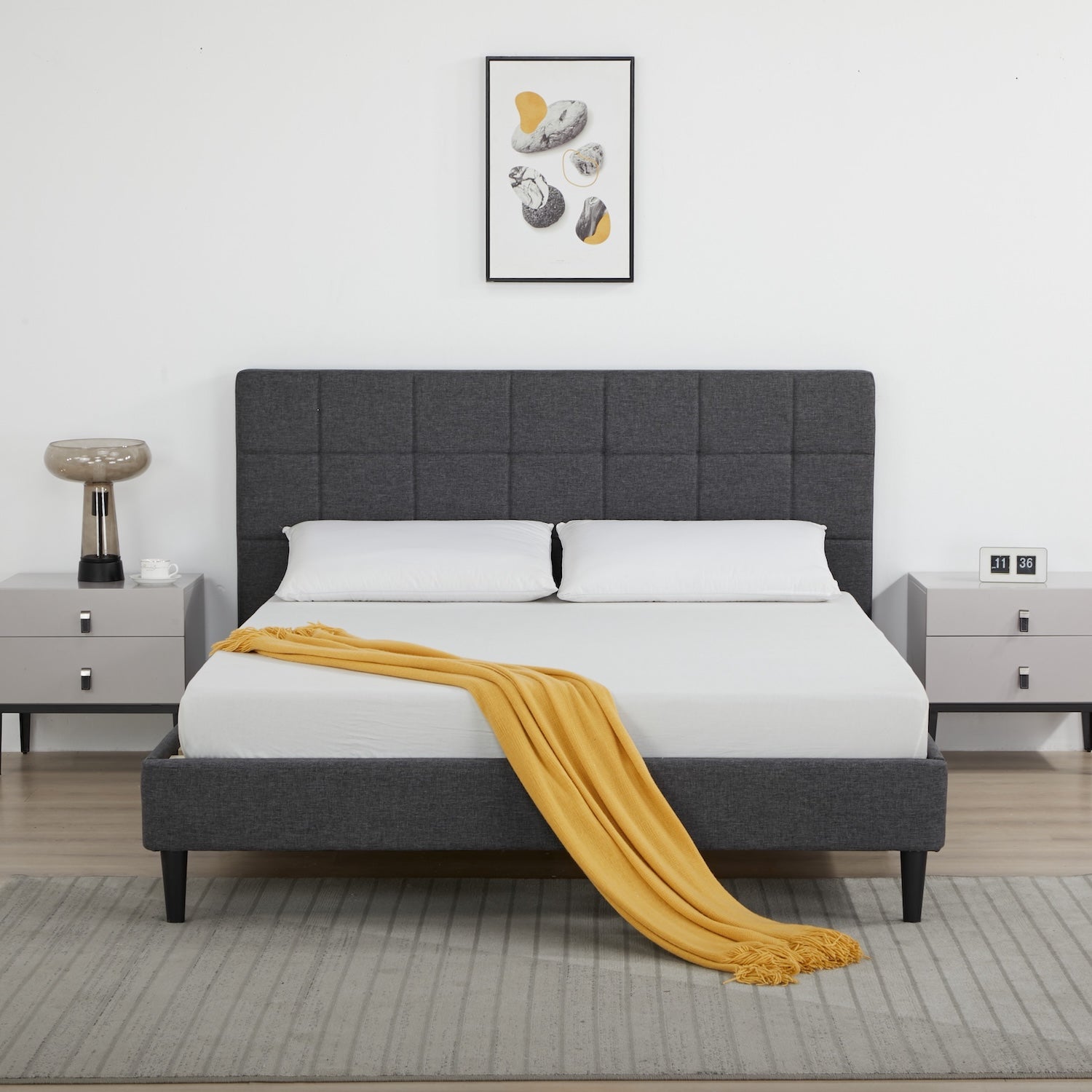 Cama Full Nala Microfibra Negro
