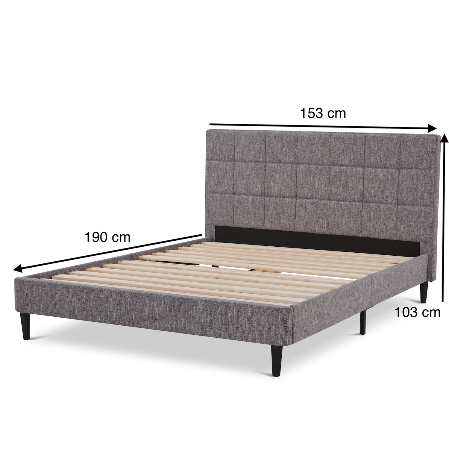 Cama Queen Nala Microfibra Gris