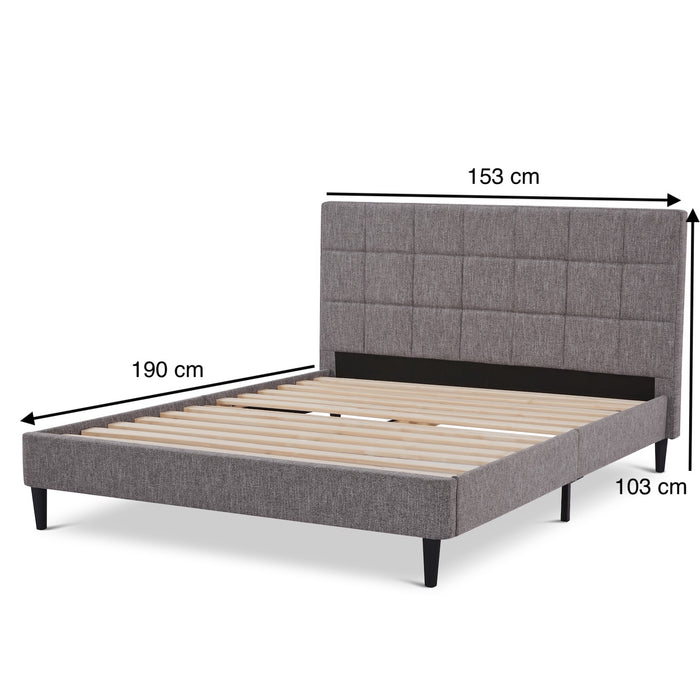 Cama Queen Nala Microfibra Gris