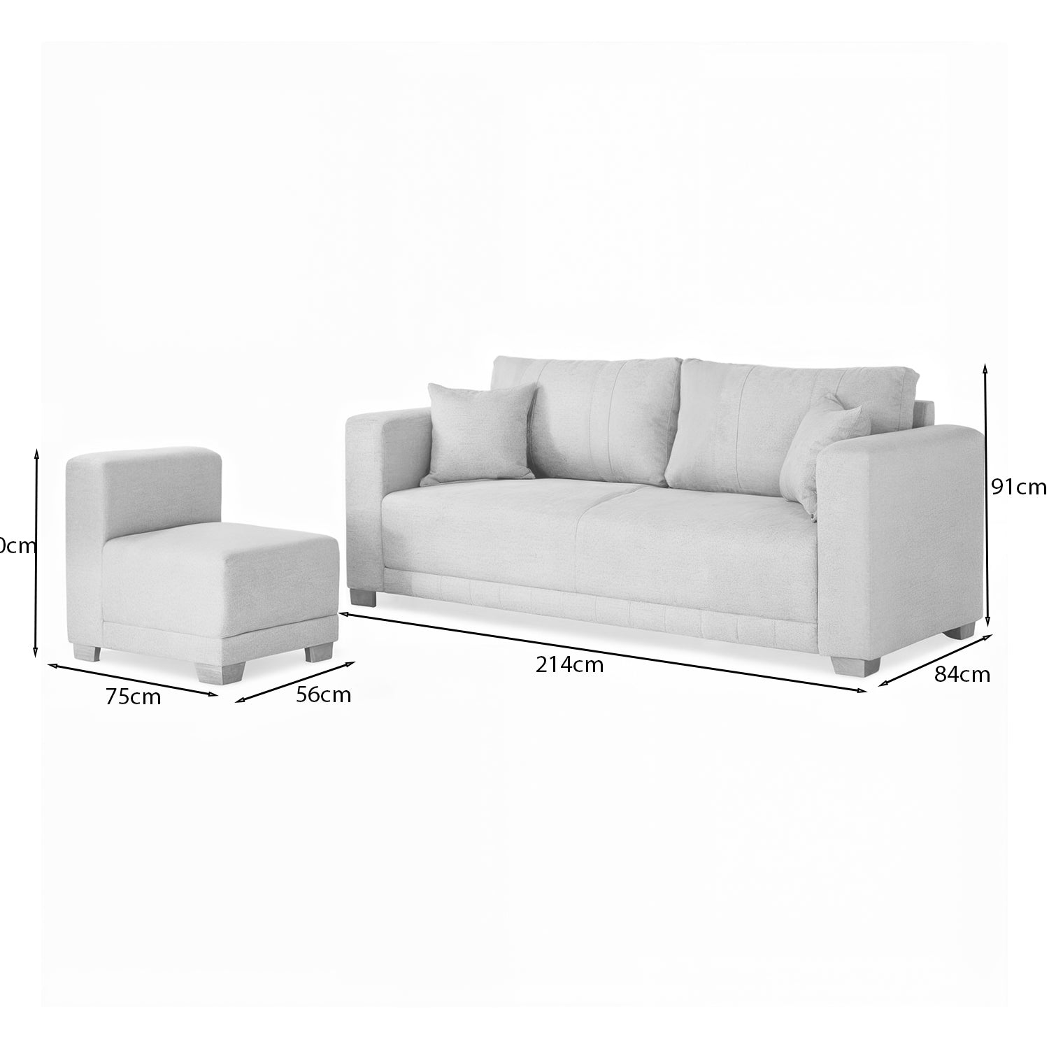 Sala Funcional Andora Eurolino Gaira Plata Brazo Desmontable