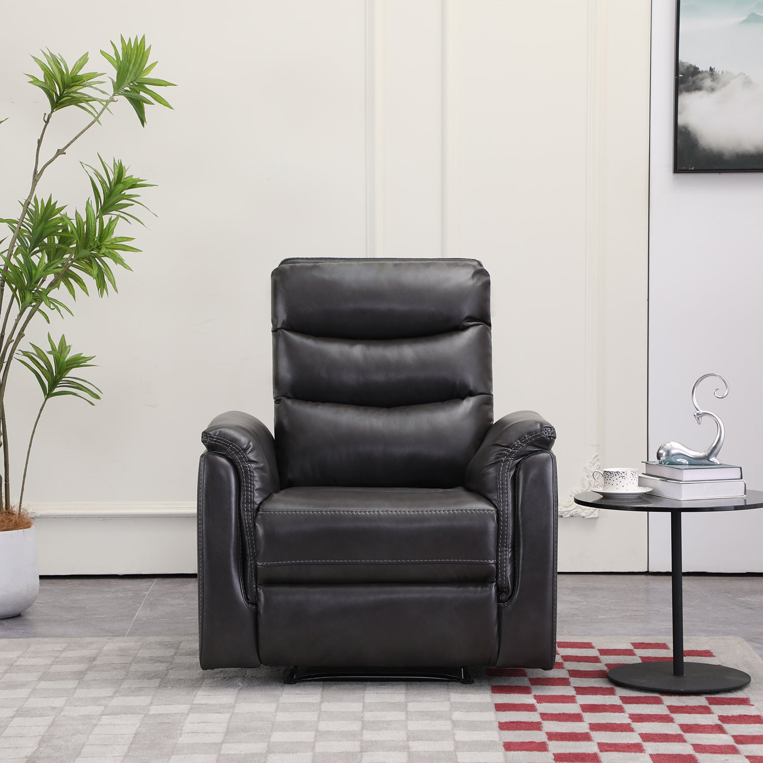 Sillón Reclinable Cook Eurocuero Gris