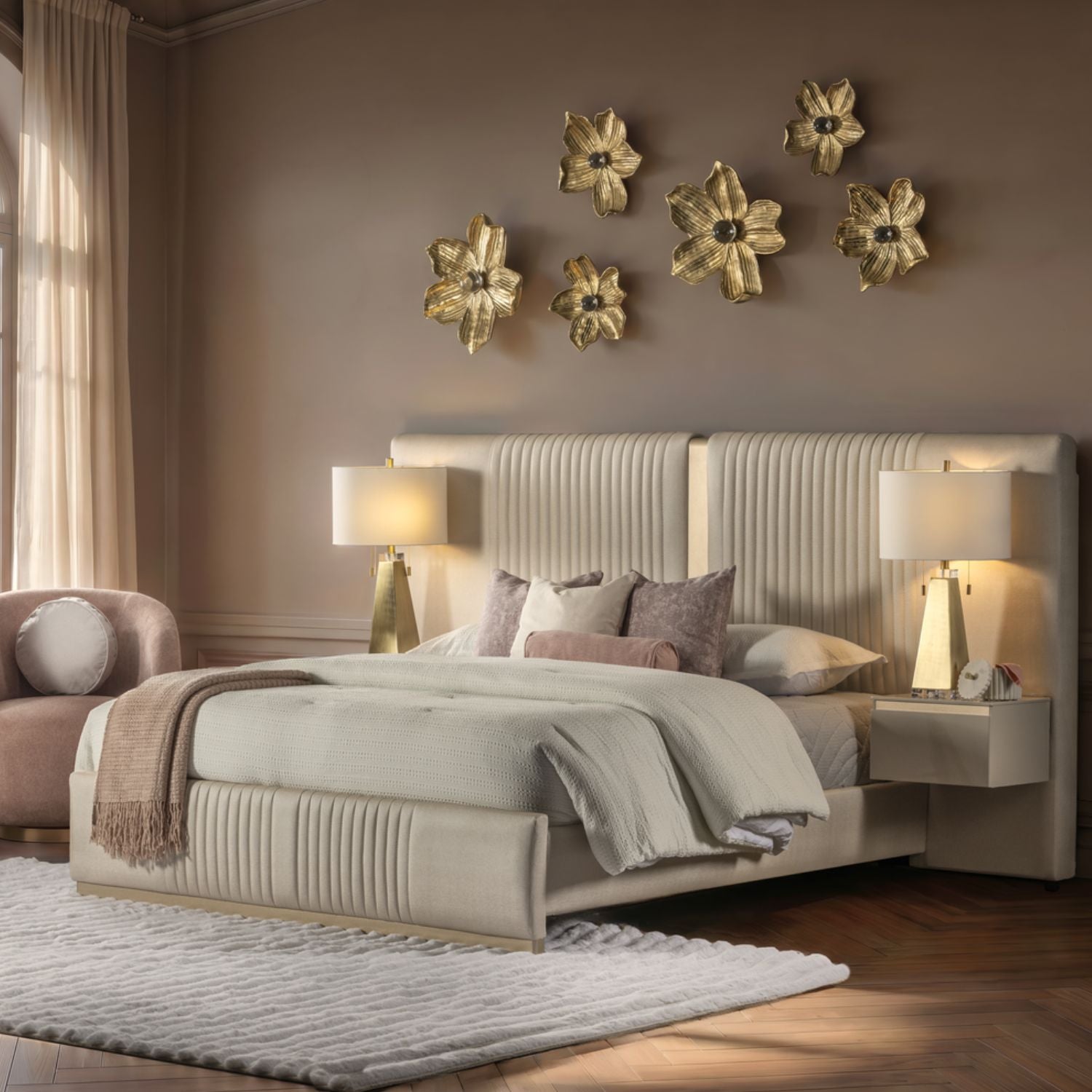 Cama Queen Celestia Eurolino Perla, Champaña