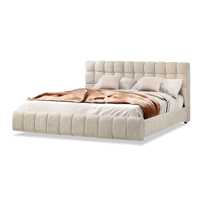 Cama Queen Oklam Microfibra Touch Almendra