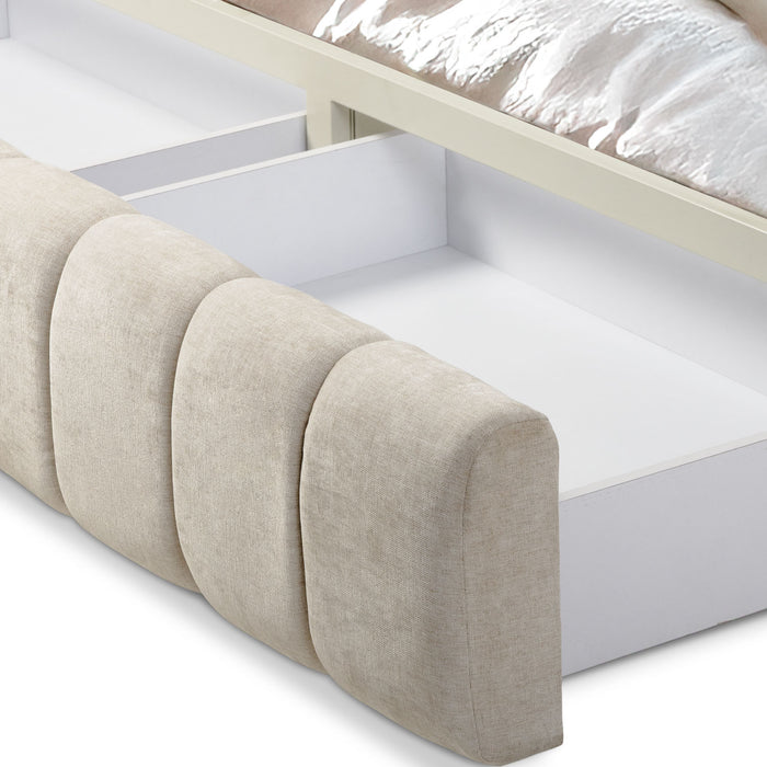 Cama Queen Oklam Microfibra Touch Almendra