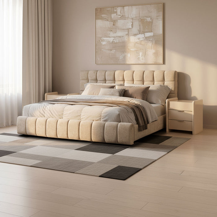 Cama Queen Oklam Microfibra Touch Almendra