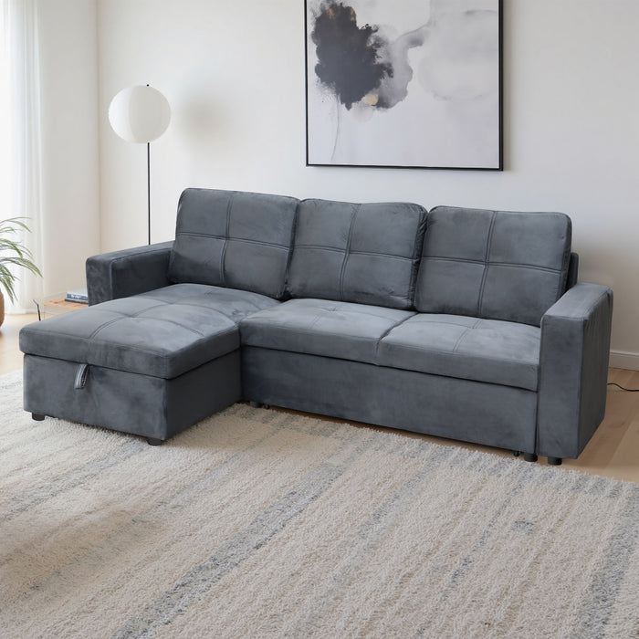 Sala Cama Lumix Velvet Gris