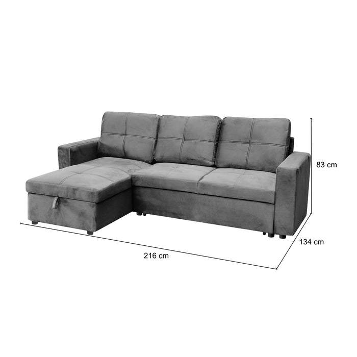 Sala Cama Lumix Velvet Gris