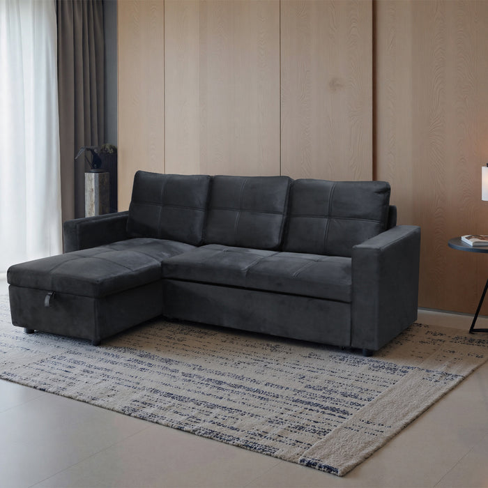 Sala Cama Lumix Velvet Plomo