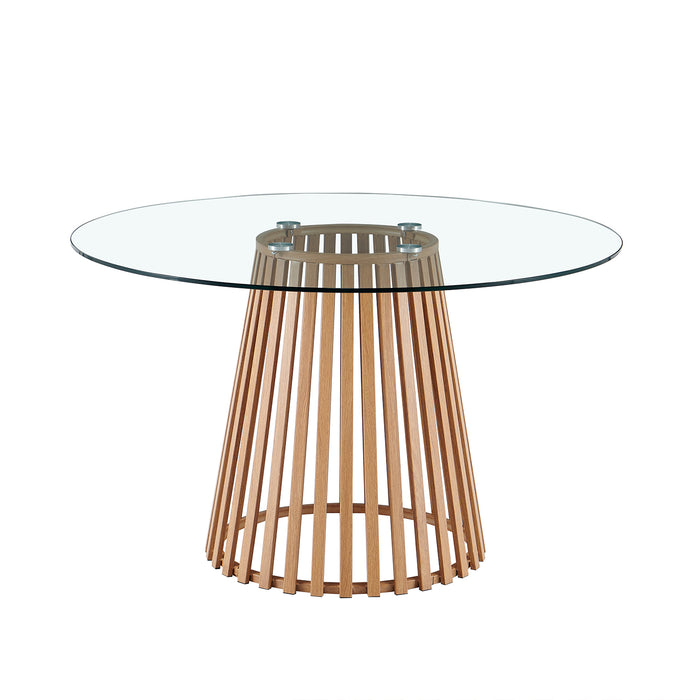 Comedor 6 Puestos Donato Beige, Natural Glass
