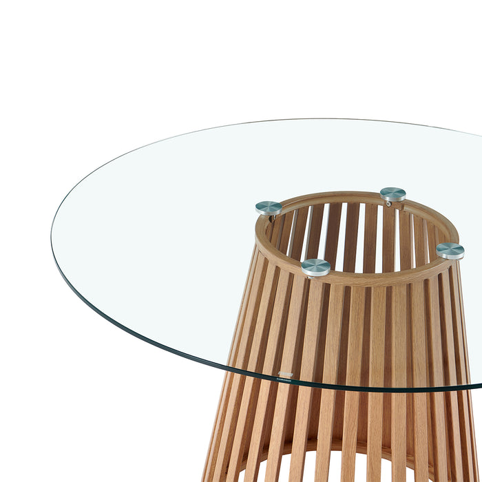 Comedor 6 Puestos Donato Beige, Natural Glass