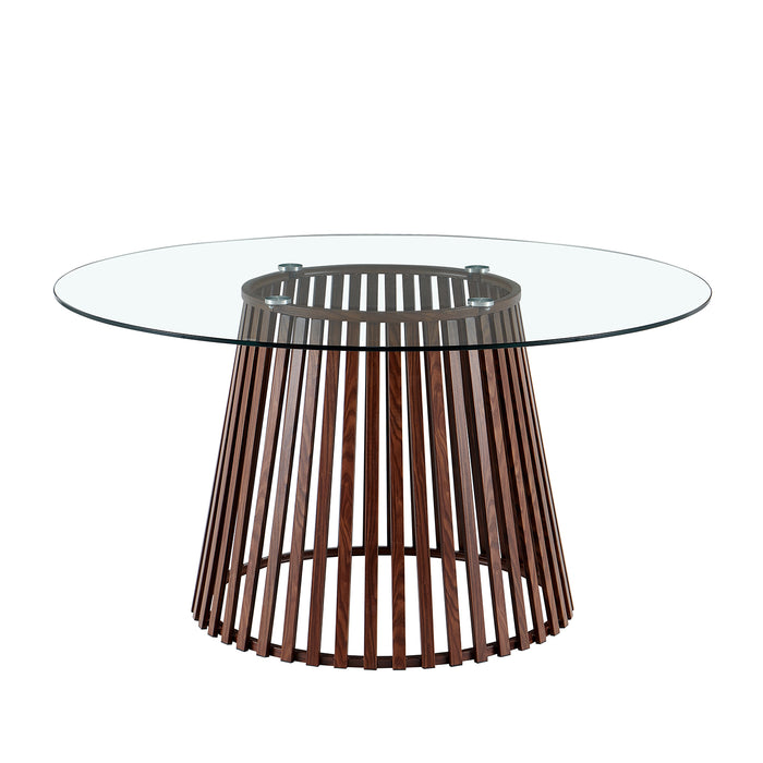 Comedor 6 Puestos Donato Beige, Natural Oscuro Glass