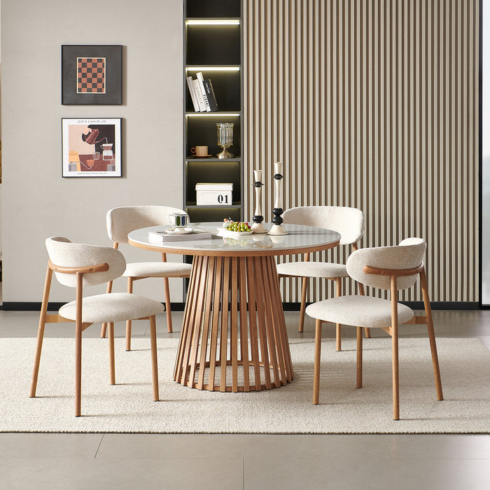 Comedor 4 Puestos Donato Beige, Natural Sinterizado