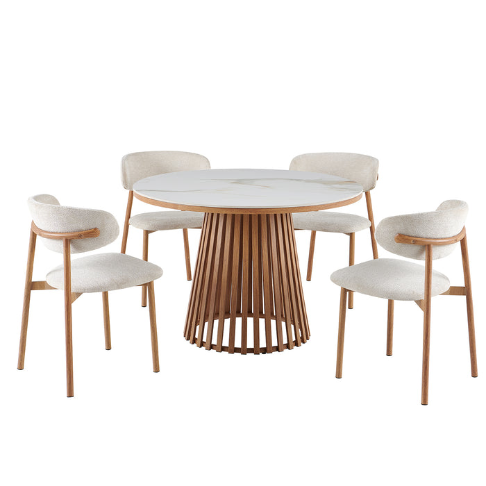 Comedor 4 Puestos Donato Beige, Natural Sinterizado