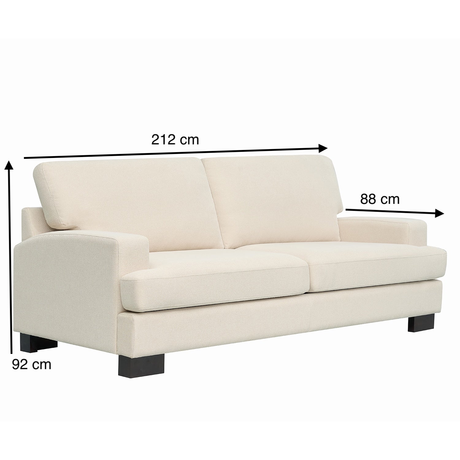 Sofá 3 Puestos Ely Lino Beige