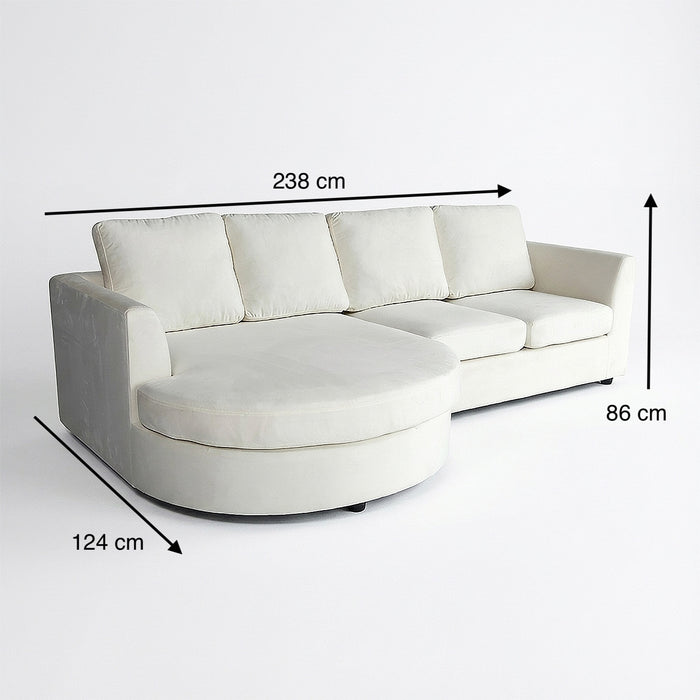 Sala Rinconera Dali Velvet Beige