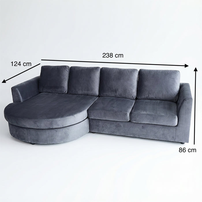 Sala Rinconera Dali Velvet Plomo