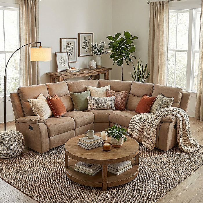 Sala Rinconera Reclinable Dallas Eurocuero Beige