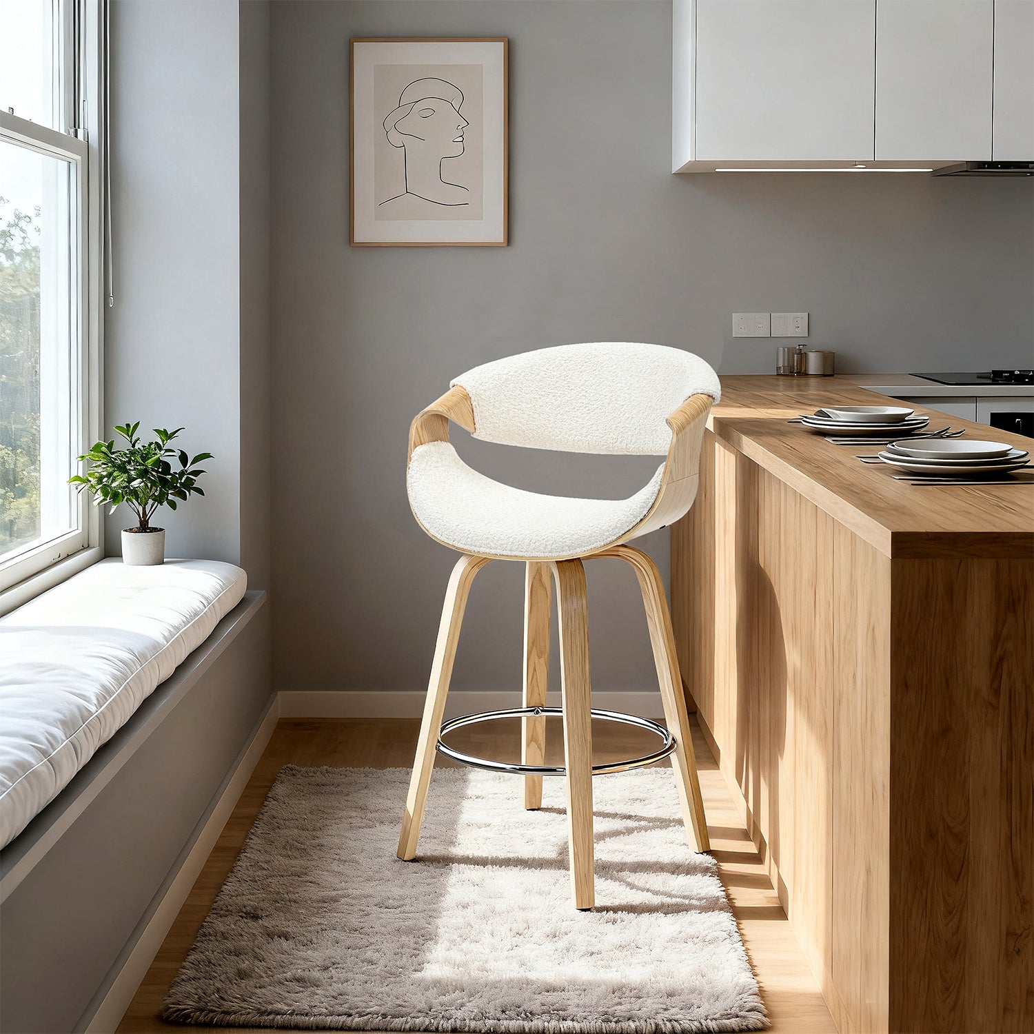 Silla Bar Oasis Boucle Beige