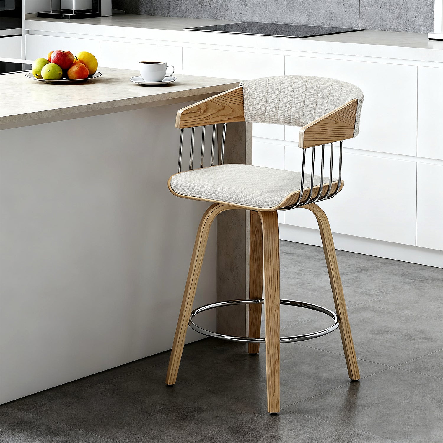 Silla Bar Patty Microfibra Beige