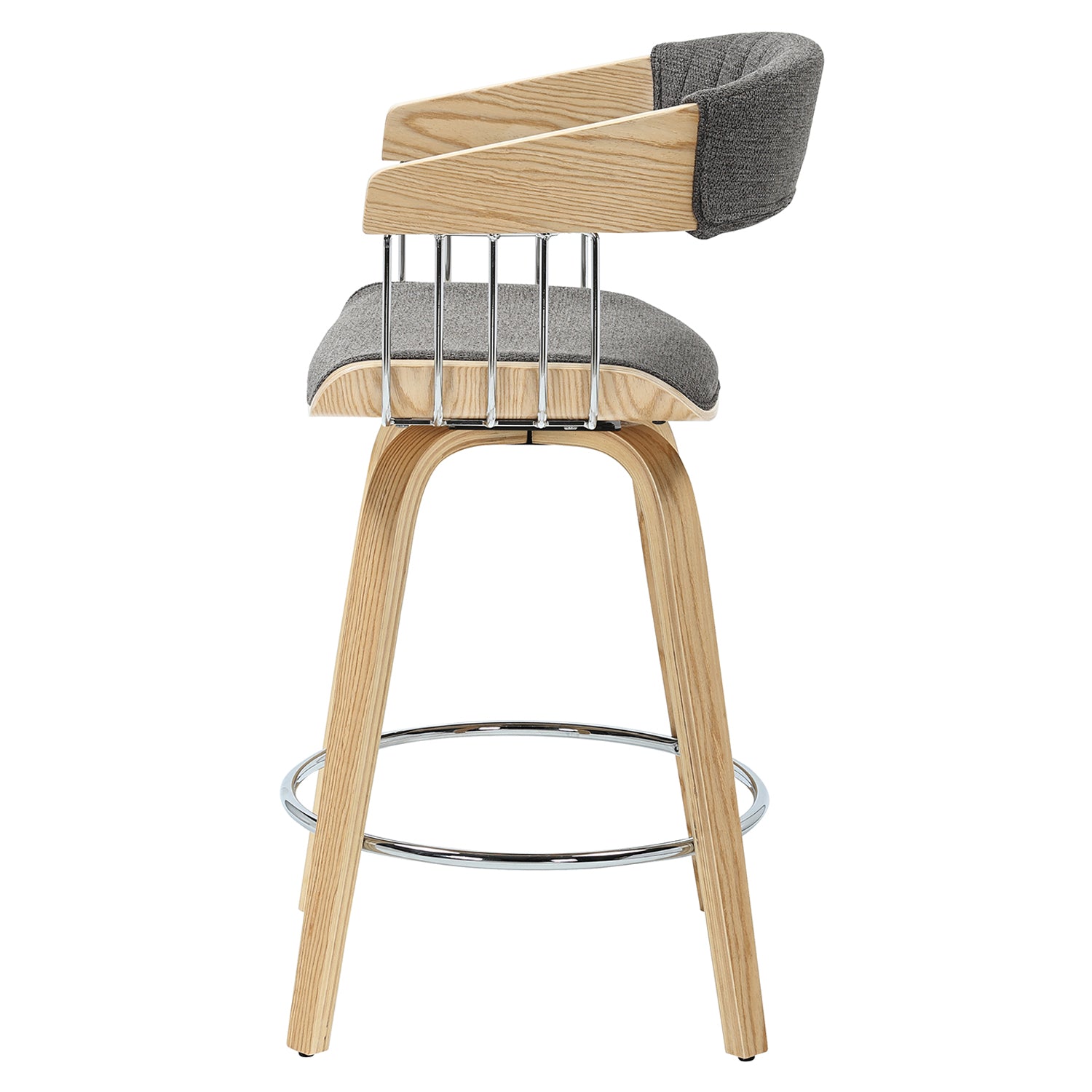 Silla Bar Patty Microfibra Gris