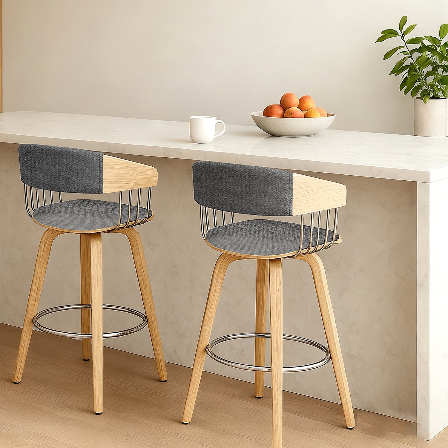 Silla Bar Patty Microfibra Gris