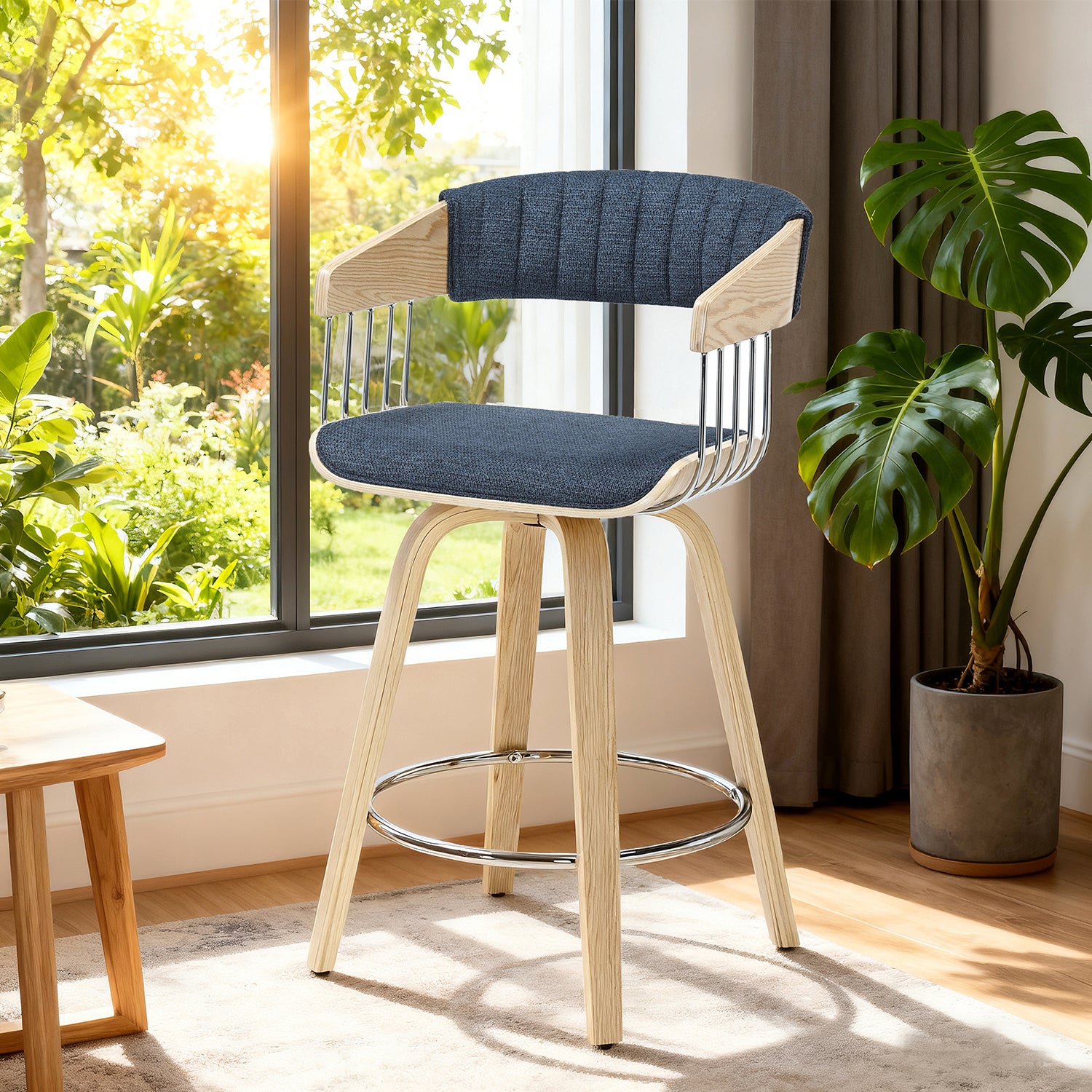 Silla Bar Patty Microfibra Navy